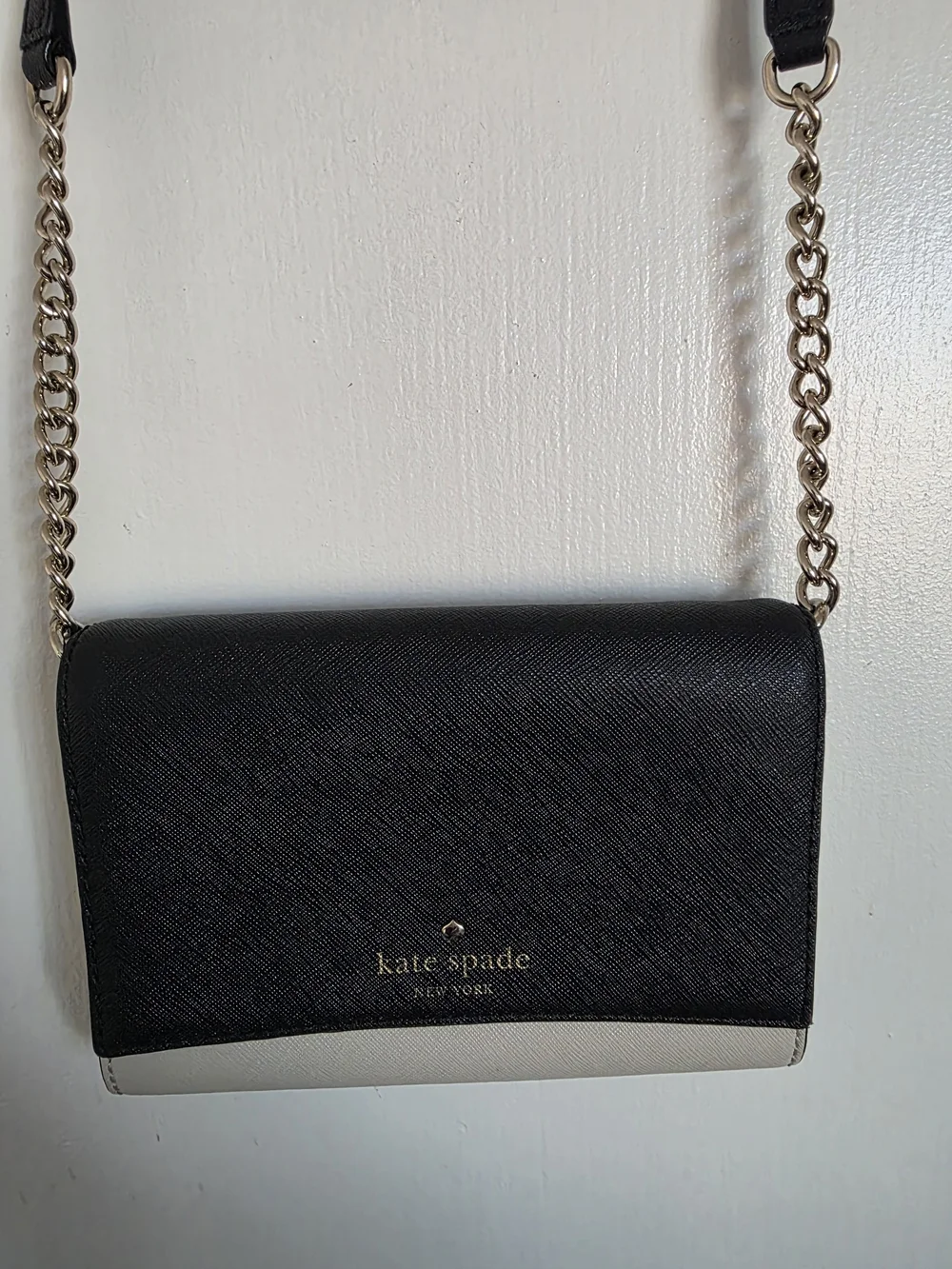 Kate Spade Black and Cream Chain-Strap Crossbody